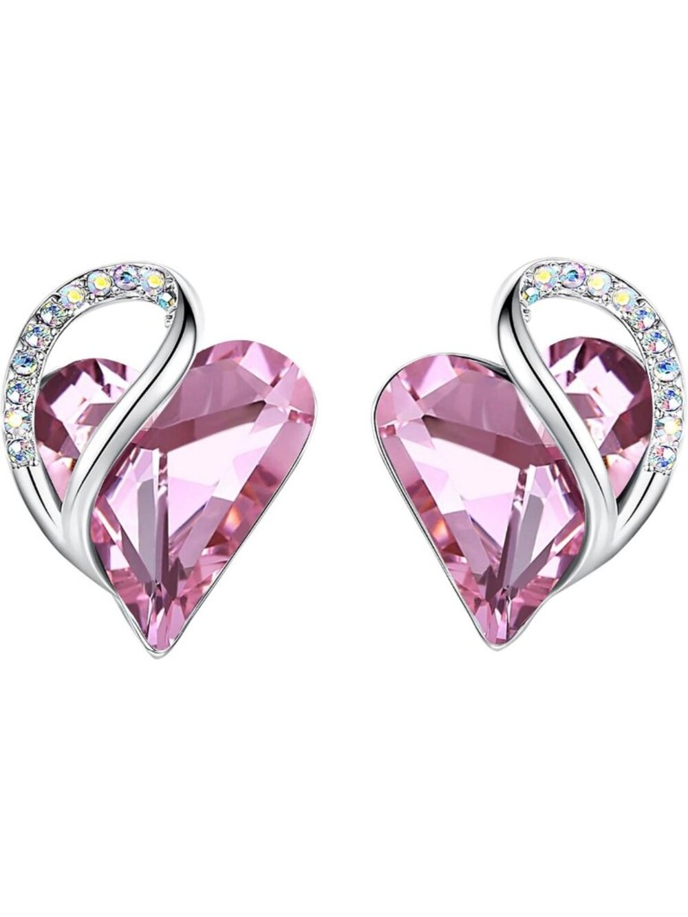Infinity Love Heart Stud Earrings, Birthstone & Healing Stone Gifts for Her